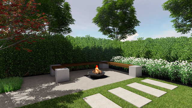 Landscape Fire Pit Modern Landscape Melbourne By Anthony