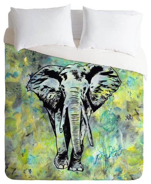 Amy Smith The Tough Elephant Duvet Cover, King, King Contemporary