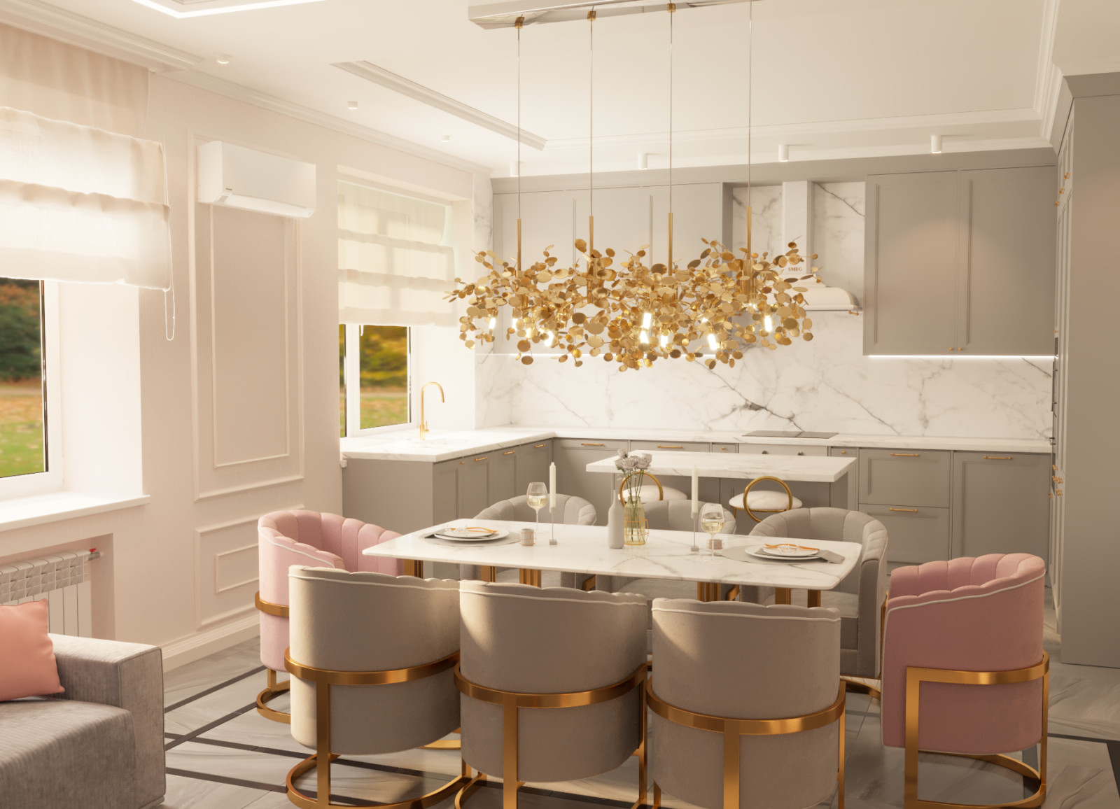 Проект интерьера двухэтажного дома