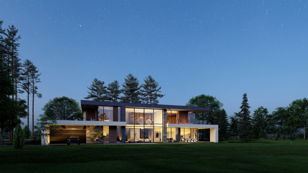 Дом с плоской крышей в Репинском