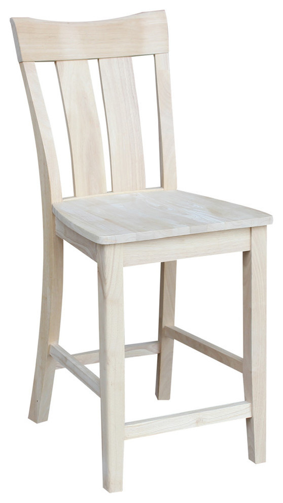 International Concepts Ava 24" Unfinished Counter Stool Transitional