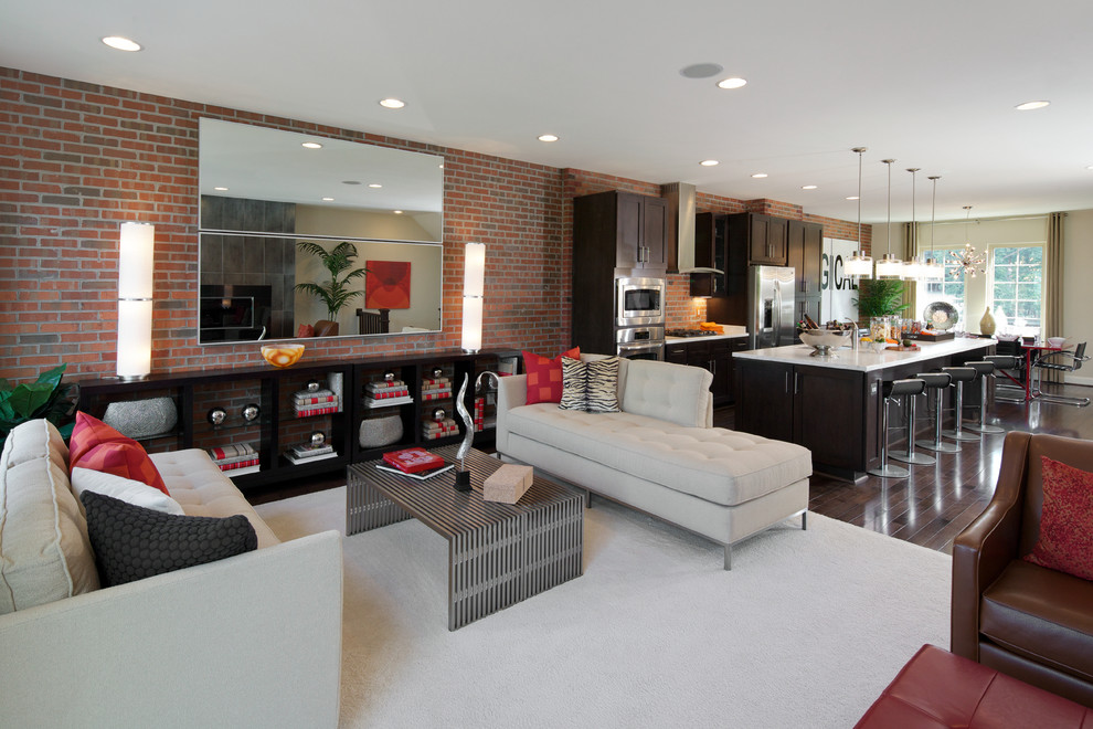 Inspiration for a large contemporary open concept living room in DC Metro.
