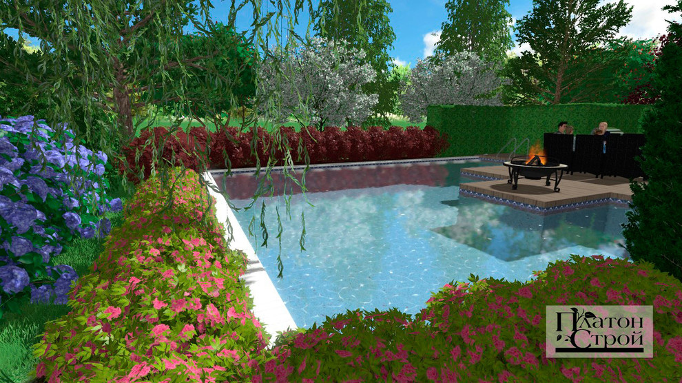 Барбекю возле бассейна