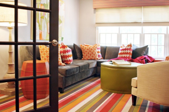Trendy living room photo in Charlotte