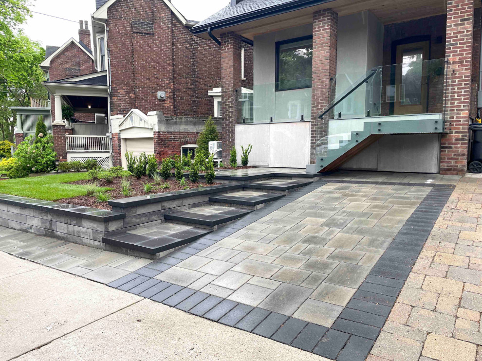 Front Yard Parking Pad and Landscaping in Toronto