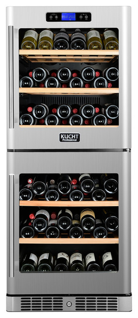 84 Bottle Dual Zone Wine Cooler Built-in With Compressor Stainless