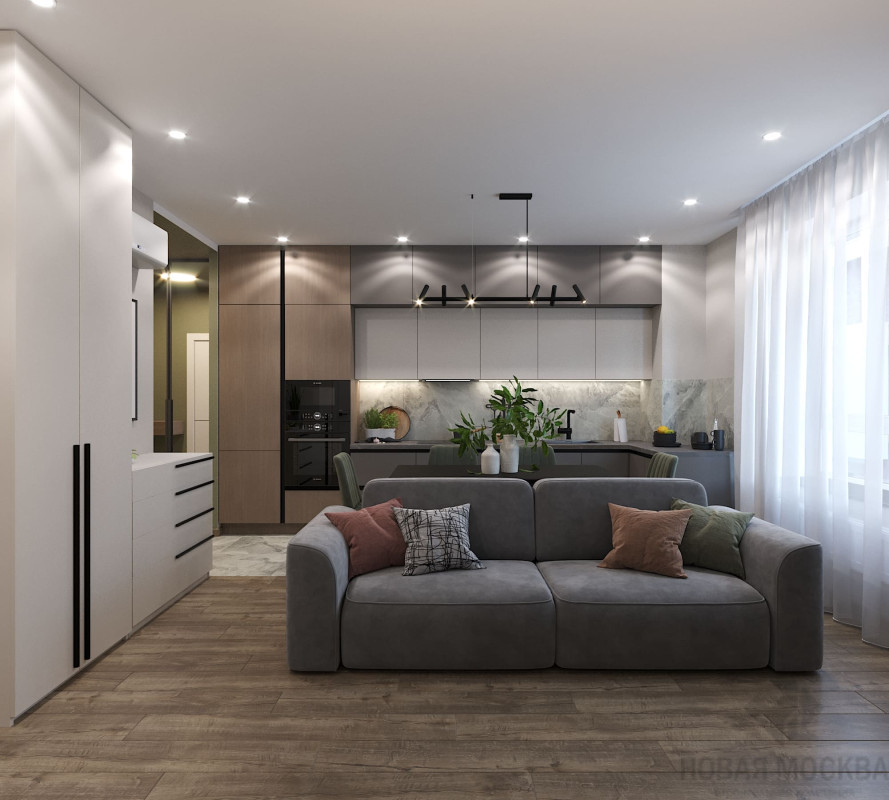 Дизайн двухкомнатной квартиры по адресу: Очаковское шоссе, 9А