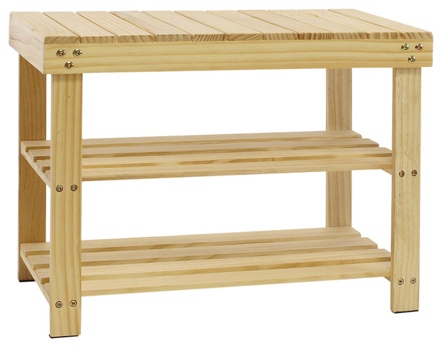 Furinno Pine Wood Shoe Rack Transitional Storage By
