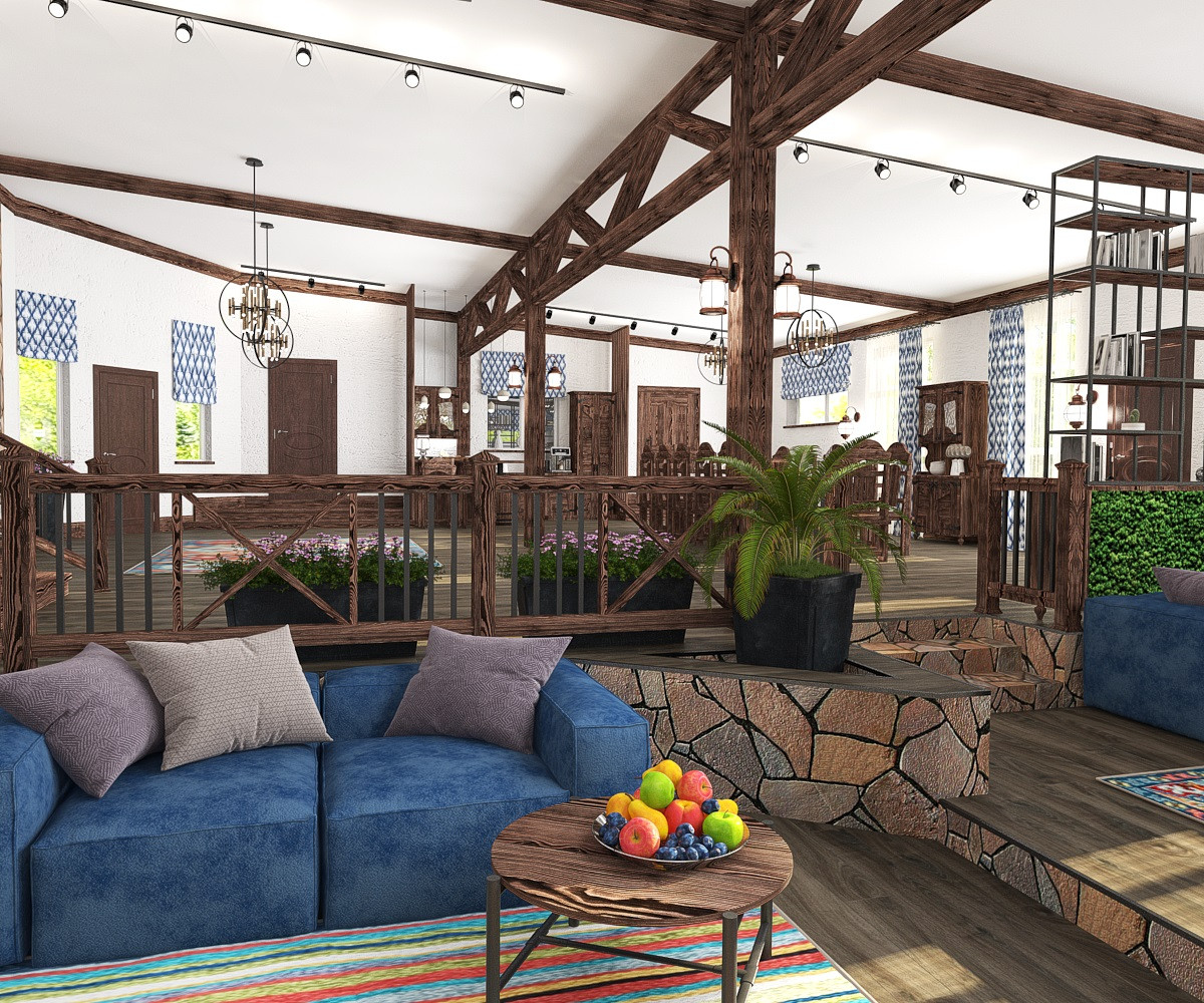 Дизайн-проект гостиной-столовой площадью 177кв.м - зоны отдыха