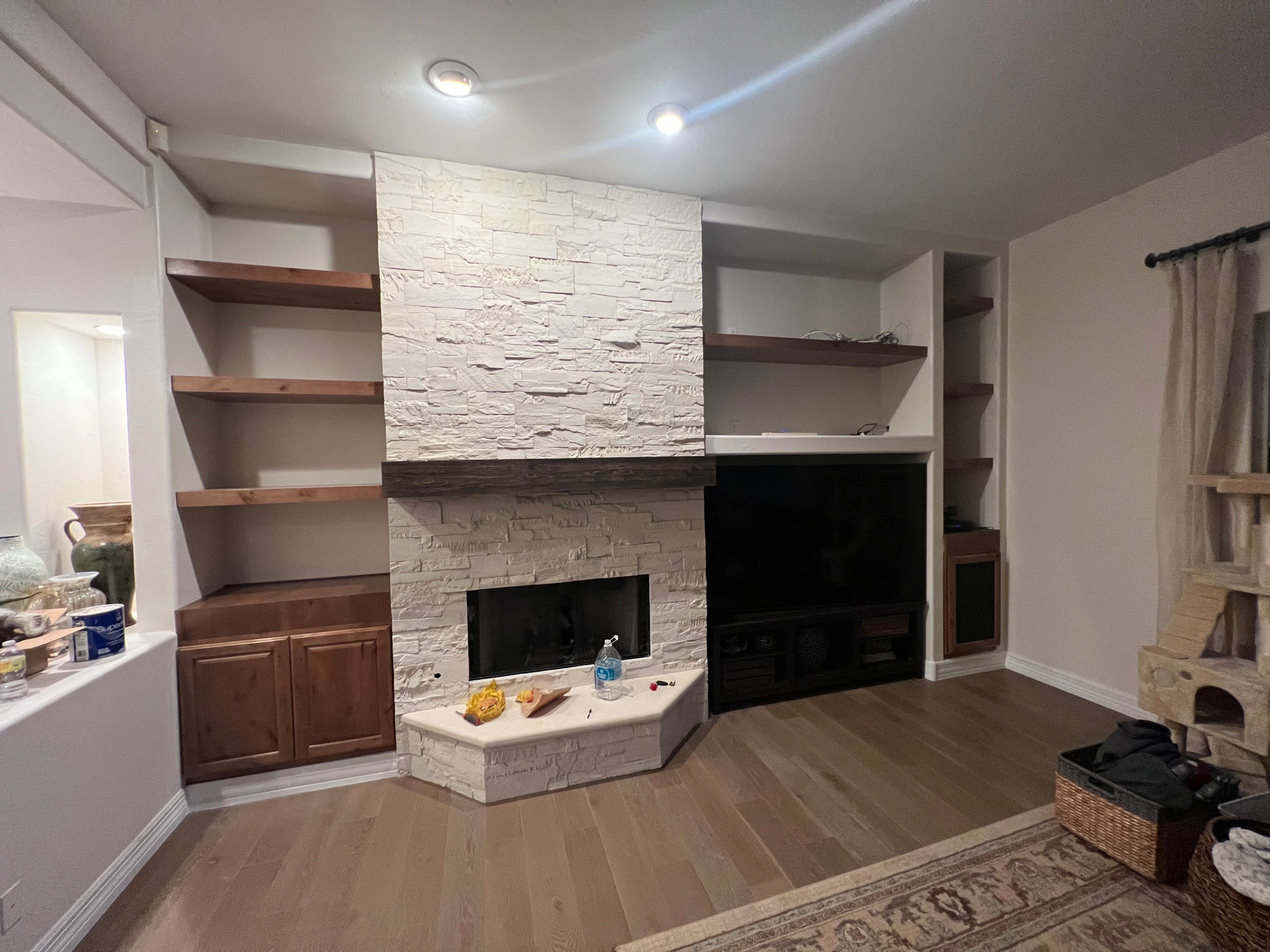 Custom Stained Cabinetry, Shelves, and Built In's