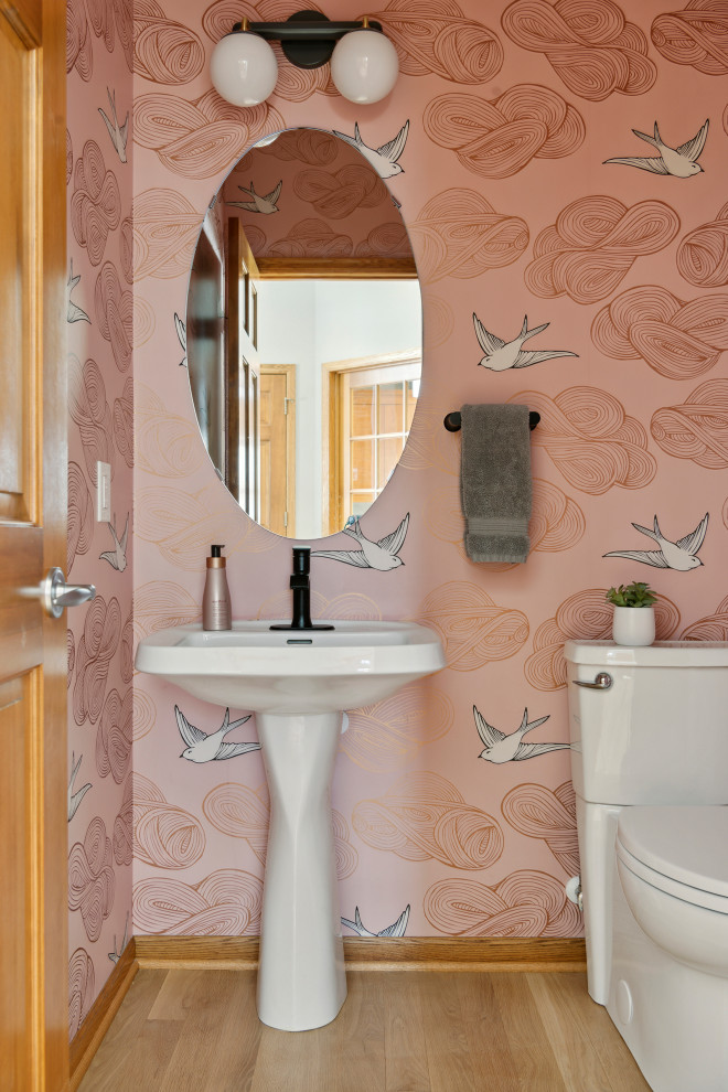 Inspiration for a transitional powder room remodel in Minneapolis