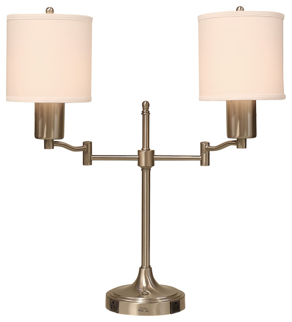 Twin Swing Arm Table Lamp Traditional Lamps By Welcome Twin Swing Arm Table Lamp