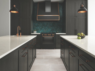 Allen + Roth Brockeye Quartz Brown Kitchen Countertop Sample (4-in x 4-in) | NBT351