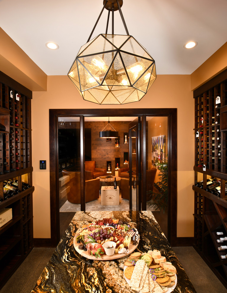 Transitional wine cellar photo in Other
