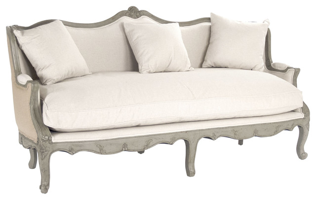 Adele Sofa, Off-White Cotton, Jute - French Country - Sofas - by Nook &  Cottage | Houzz