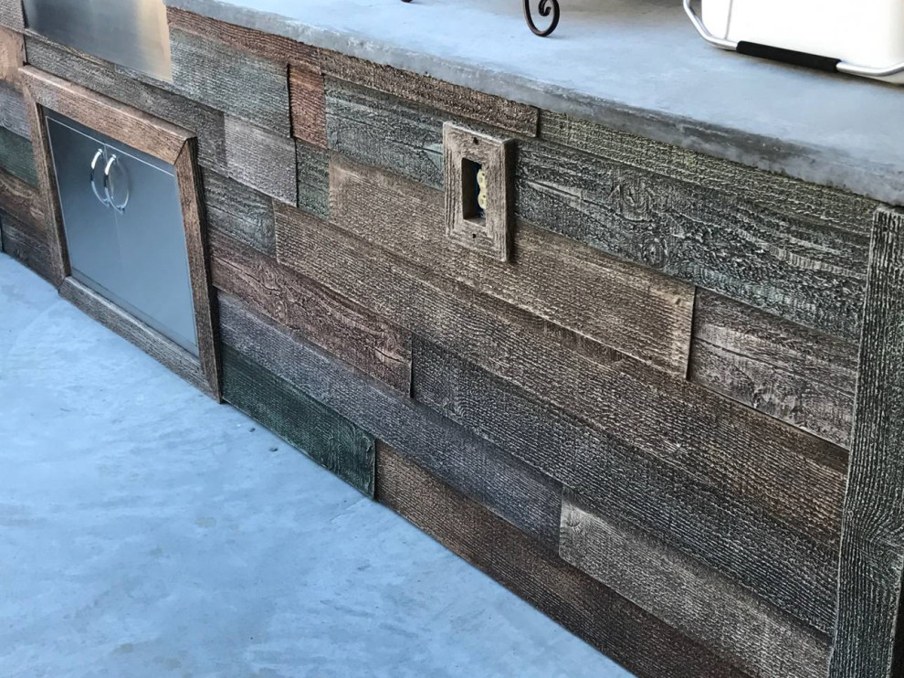 Reclaimed Shiplap Faux Barn Wood Wall Panel In Home Bar - Home Bar ...