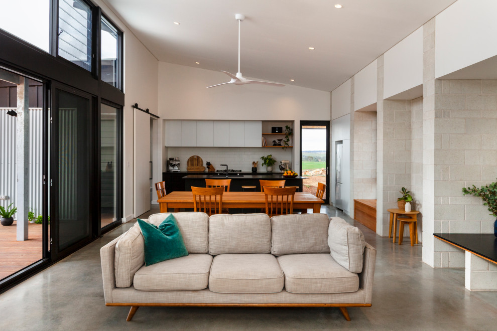 This is an example of a mid-sized contemporary living room in Other.