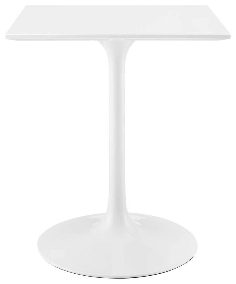 Lippa Square Wood Top Dining Table, White, 24"