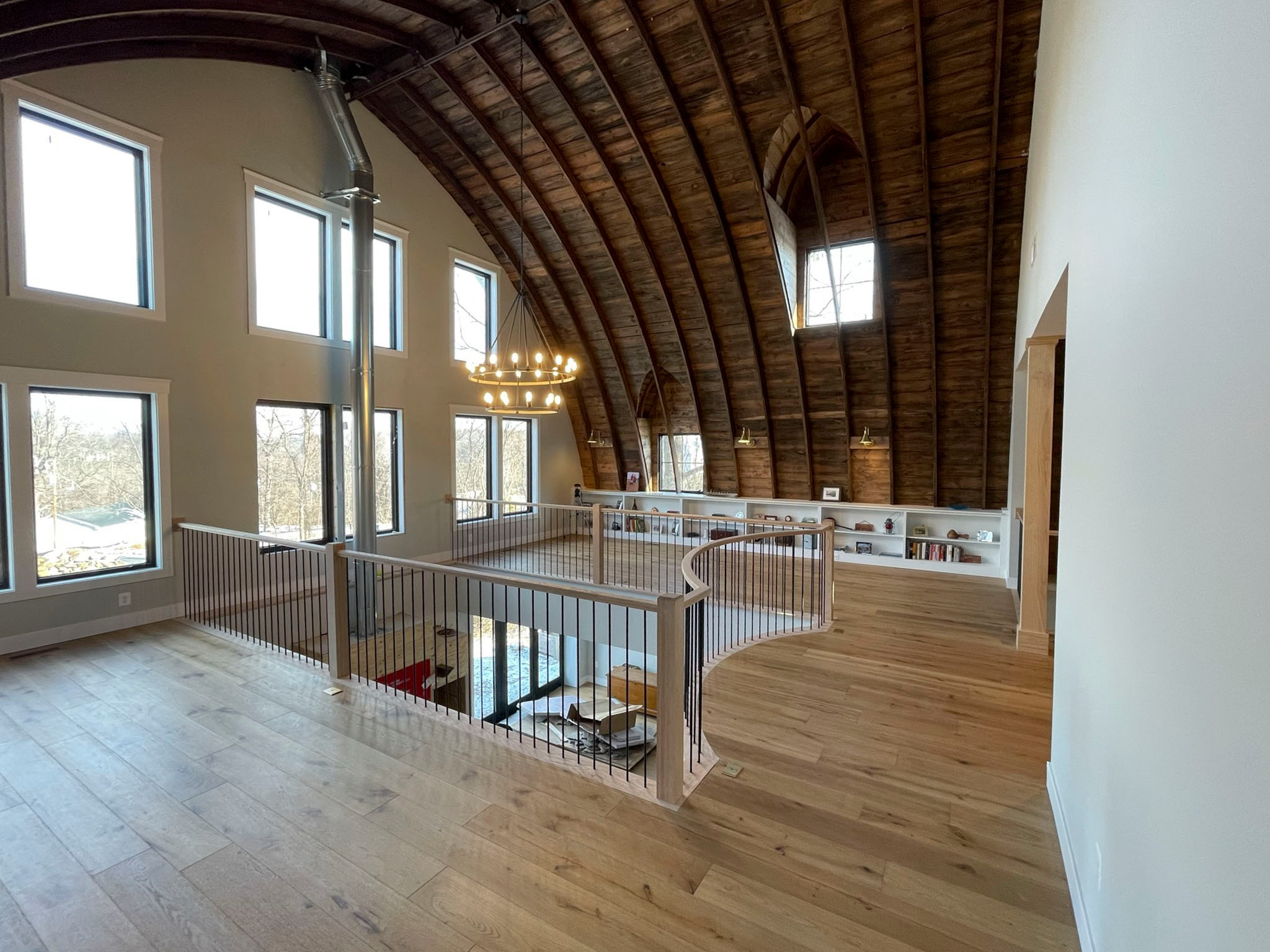 102_Straight-Freestanding Stairs/Landing in Barn Style Home, Leesburg VA 20175