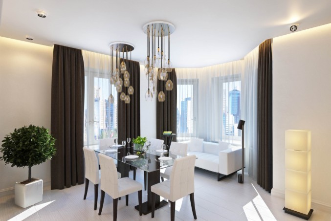 Визуализация гостиной и кухни