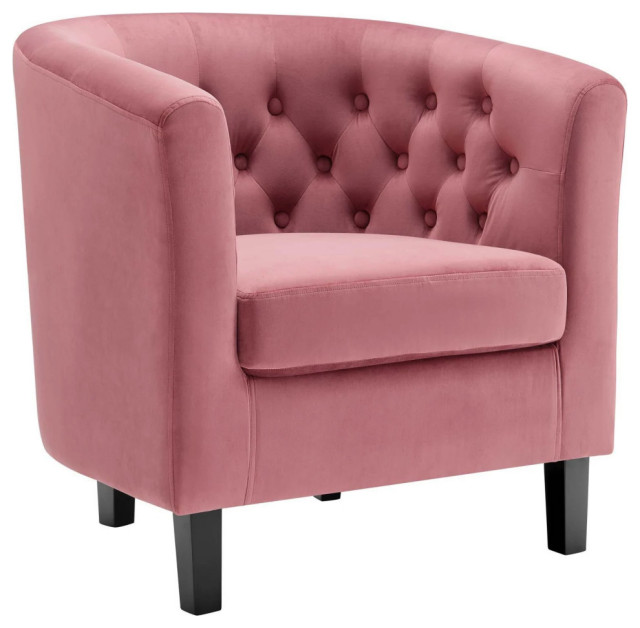 Zoey Dusty Rose Performance Velvet Armchair Modern Armchairs And