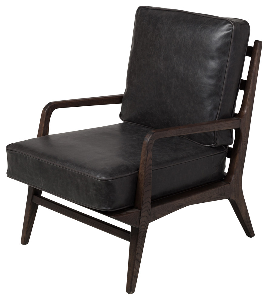 Murphy Lounge Chair, Black Leather