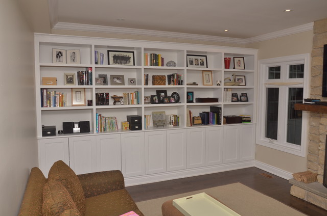 richmond hill living room storage unit - traditional - living room
