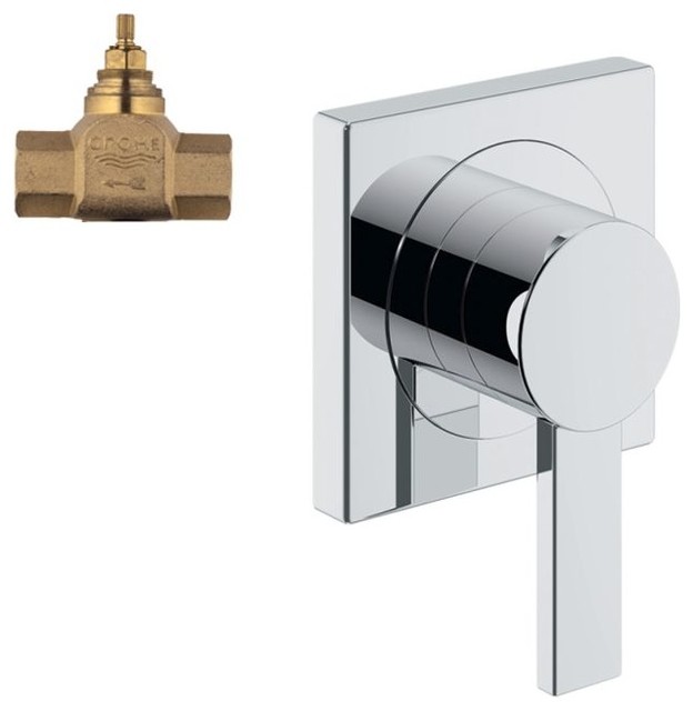 Grohe Allure Volume Control Trim, 4"x4"x4" Contemporary Tub And