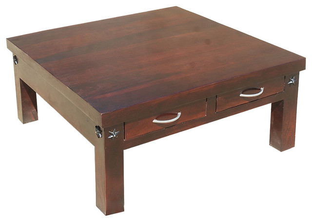 35 Amish Rosewood Square Coffee Table With 2 Drawers Rustic 35 Amish Rosewood Square Coffee Table With 2 Drawers