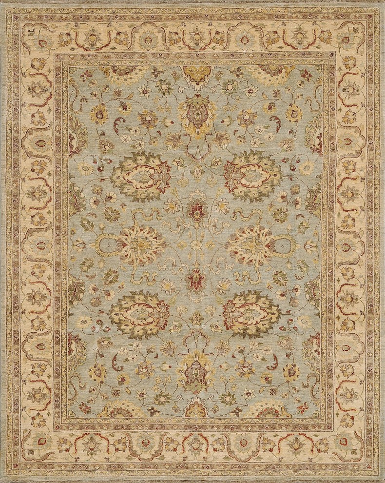 Majestic Slate-Beige Traditional Hand Knotted Rug