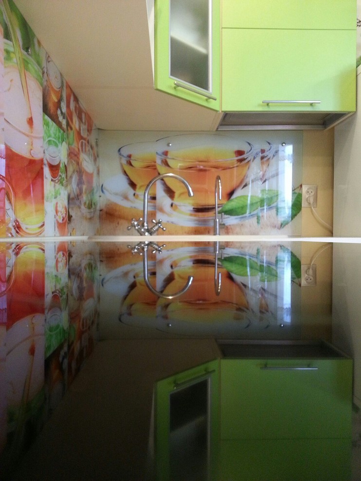 Кухонный фартук из закаленного стекла с фотопечатью "Чайный сервиз"