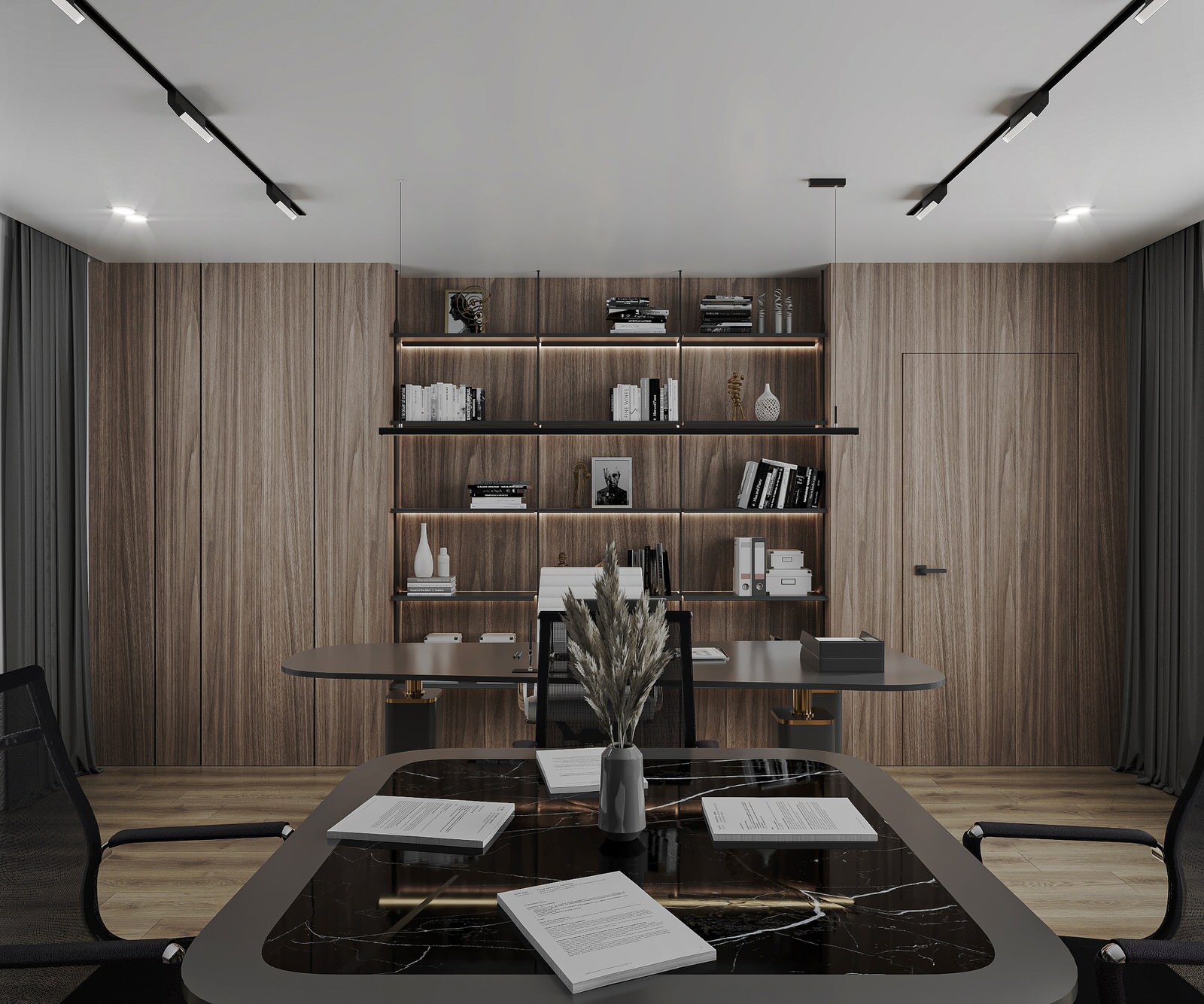 Дизайн-проект кабинета руководителя, зона отдыха  и санузла при кабинете