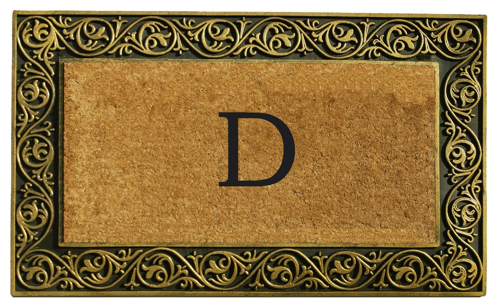 Prestige Gold Monogram Doormat 18"x30", Letter D