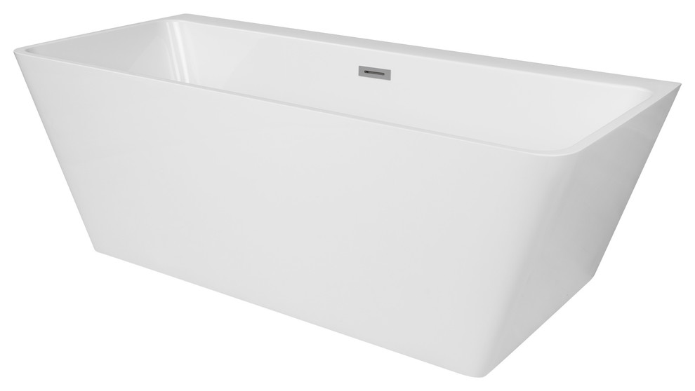 Drain /& Overflow Assembly Included XDA1427001 Shower cUPC certified MAYKKE Malibu 67 Modern Rectanglar Acrylic Bathtub Easy to Install Freestanding White Soaker Tubs for Bathroom