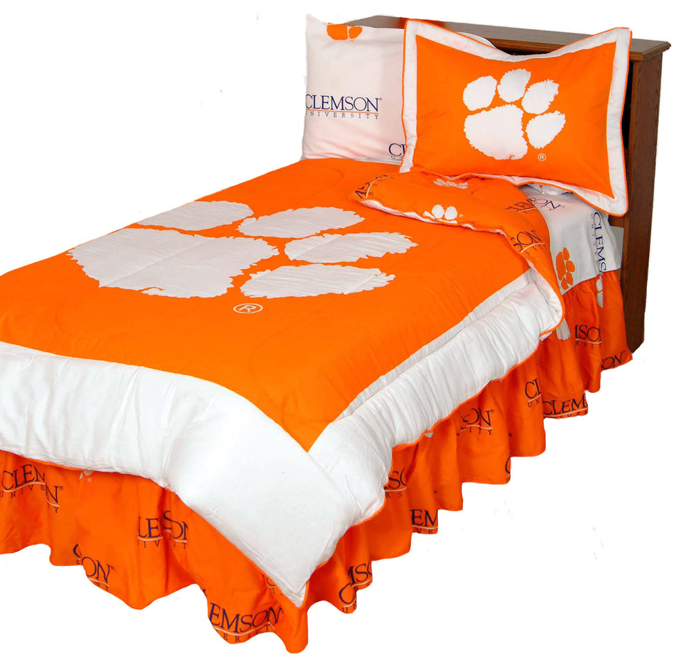 Clemson Tigers Reversible Comforter Set, King