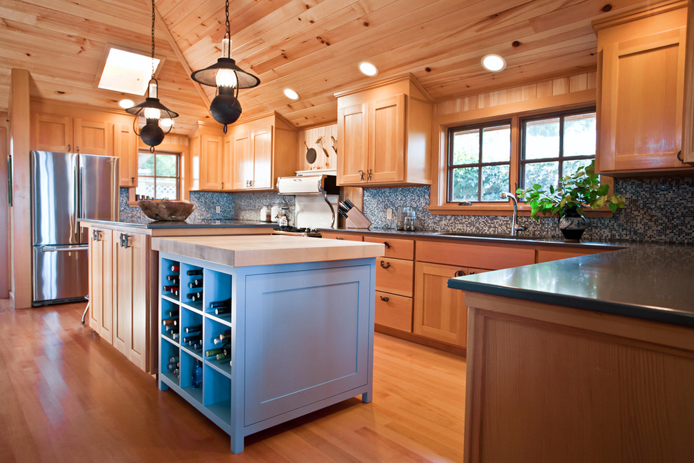Example of a mountain style kitchen design in Vancouver