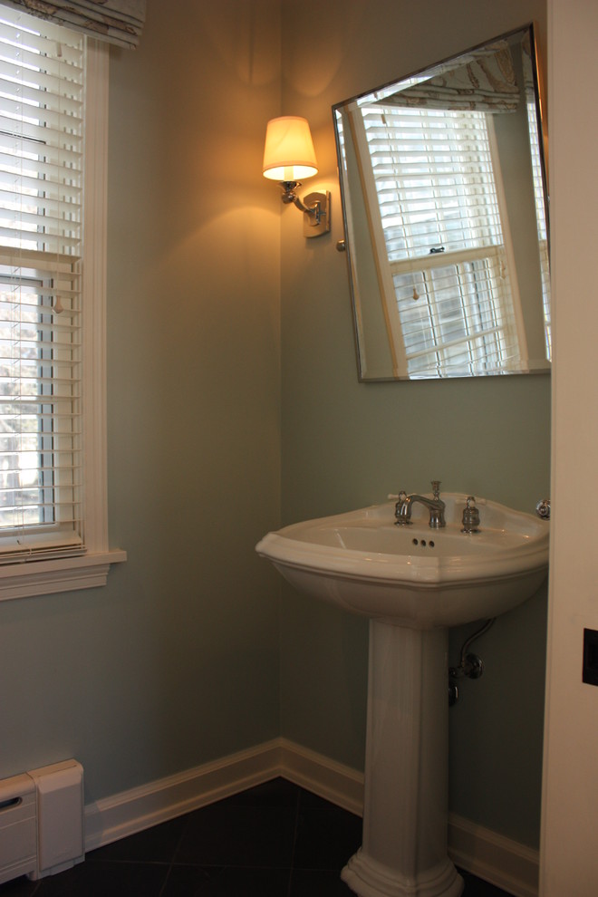 This is an example of a traditional powder room in Milwaukee.