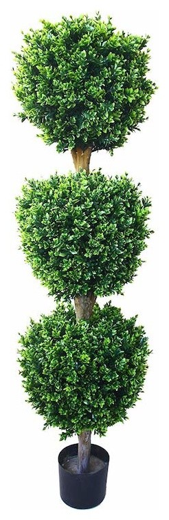 5 foot Julian Hedyotis Triple Ball Topiary Artificial Tree