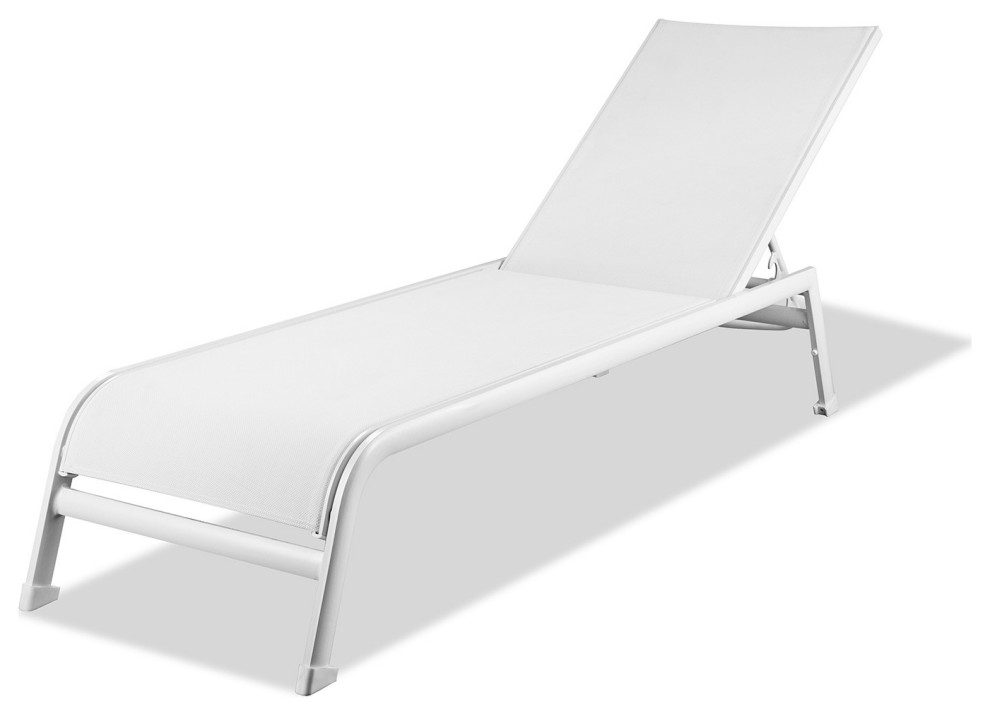 Sunset Indoor / Outdoor Chaise Lounge White Contemporary Outdoor