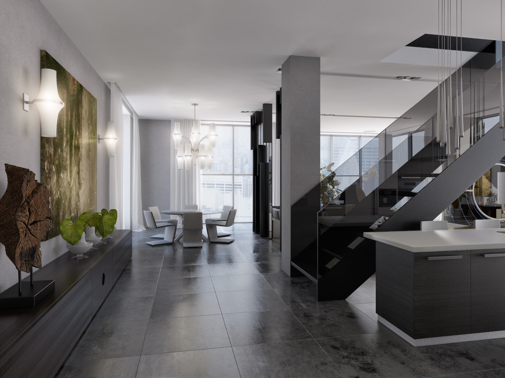 Апартаменты в Нью-Йорке, гостиная, вид от входа