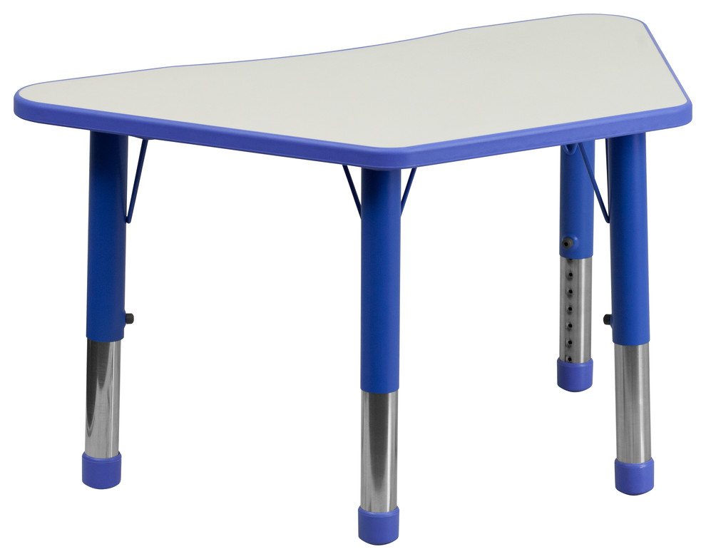 MFO 21''W x 37.75''L Height Adjustable Trapezoid Plastic Activity Table with Top