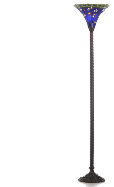 Tiffany Style Blue Star Torchiere Victorian Floor Lamps By Tiffany Style Blue Star Torchiere