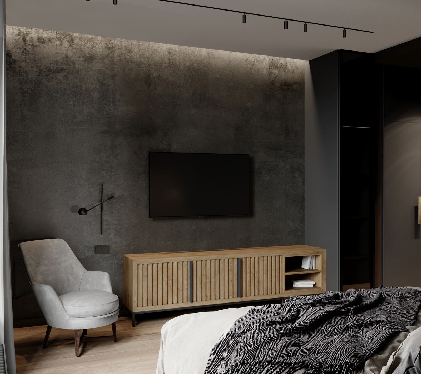 ТВ-зона в спальне