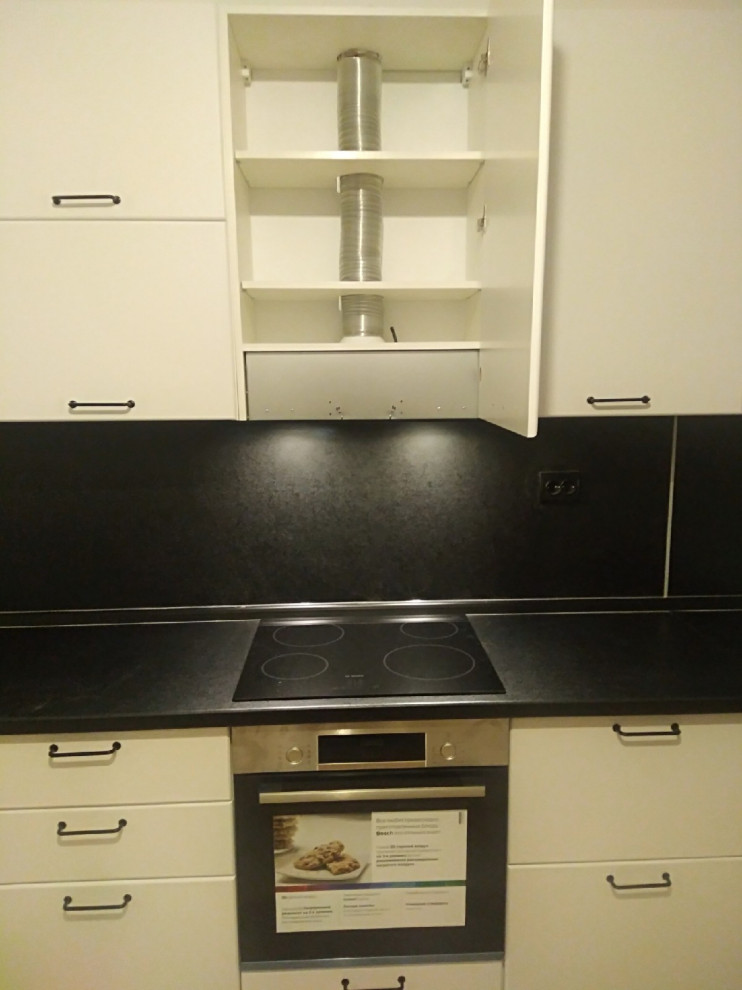 Кухня прямая белый софт матовый