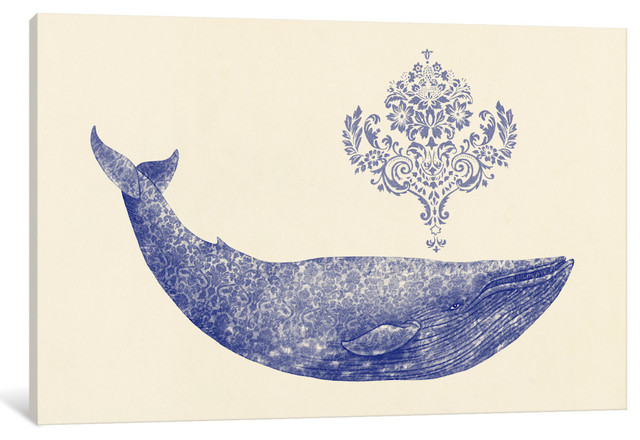 "Damask Whale #1" by Terry Fan, Canvas Print, 60x40"