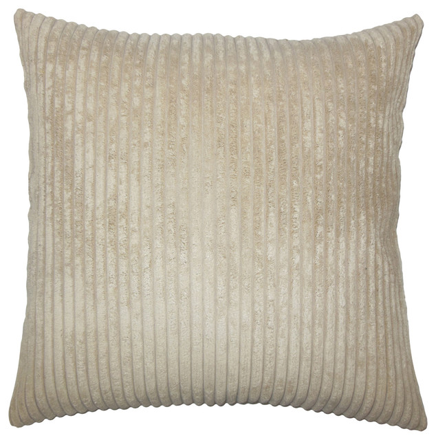 Calvine Solid Down Filled Throw Pillow Taupe Contemporary