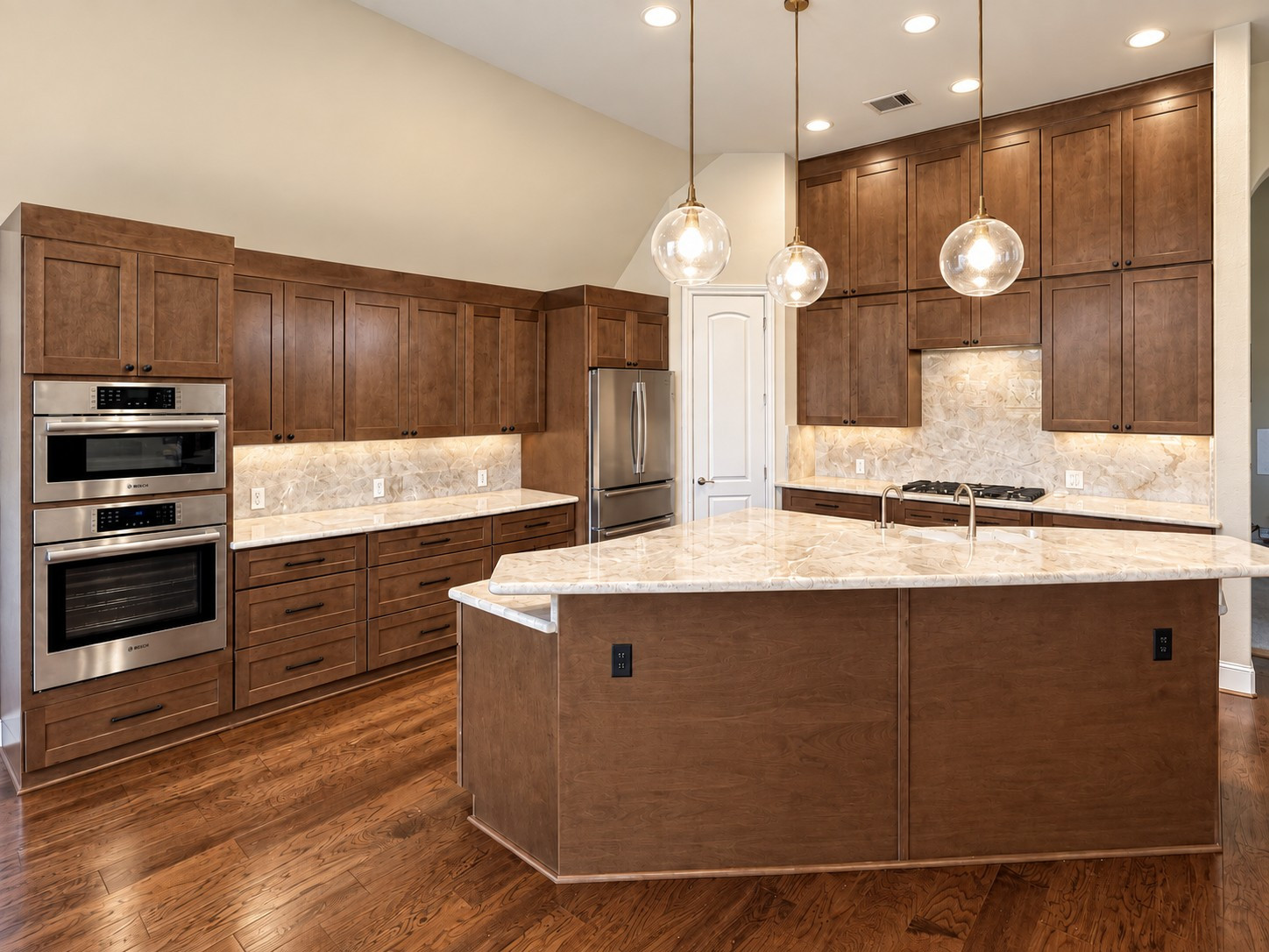 Contemporary Kitchen Remodel with Oversized Island in Cypress, TX