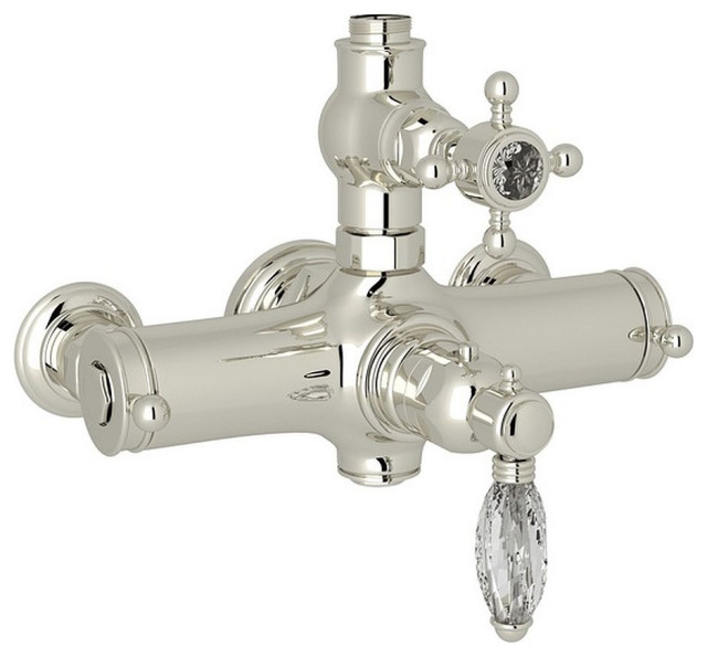 Rohl WallMounted Brass Thermostatic Bathroom Valve, Polished Nickel