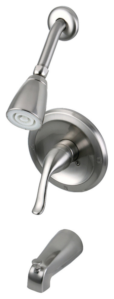 Kingston Brass KB5538YL Single Handle Tub Shower Faucet, Brushed Nickel