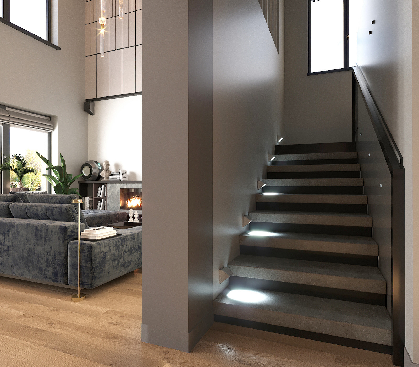 Дом с 2х светной гостиной